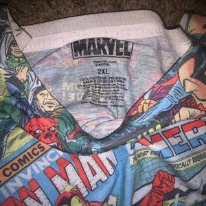 Marvel comic collage tee